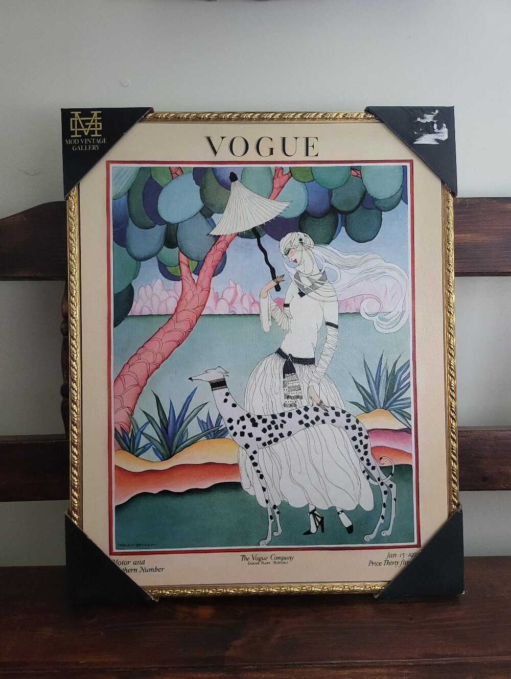 Brand new never used - A Vogue Cover Of A Woman With A Dalmatian framed art